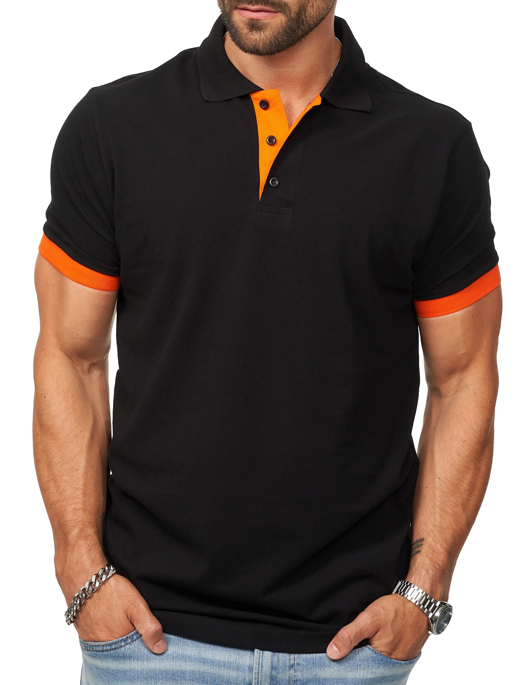 DAILY COTTON Poloshirt in Kurzarm als Freizeit Polo T-Shirt - Polo-Hemd für Herren (1-tlg) Männer Polohemd im Regular-Fit in Piqué-Qualität
