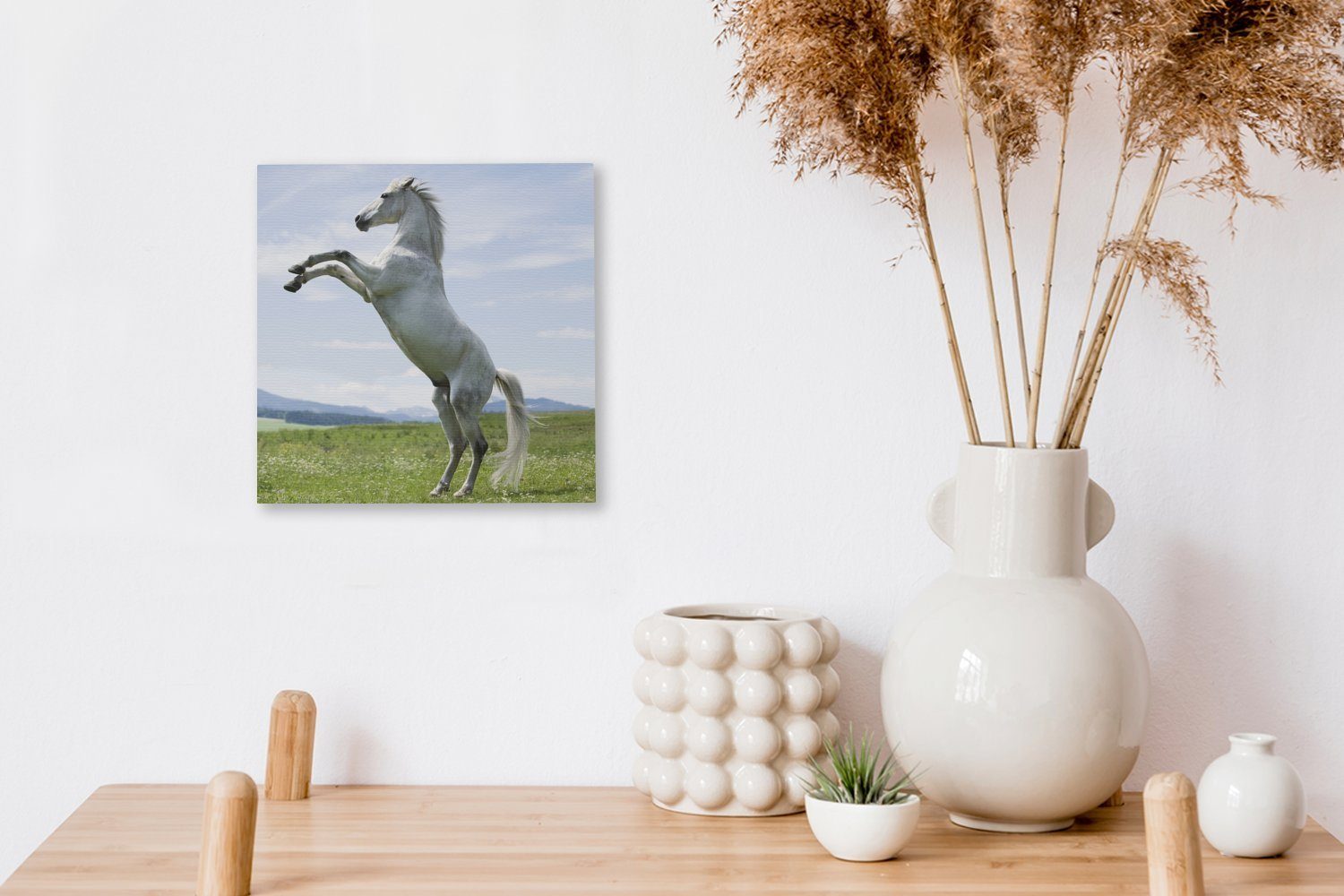 OneMillionCanvasses® Schlafzimmer Pferd Natur, - (1 bunt für Bilder Aufzucht Leinwandbild Wohnzimmer - St), Leinwand