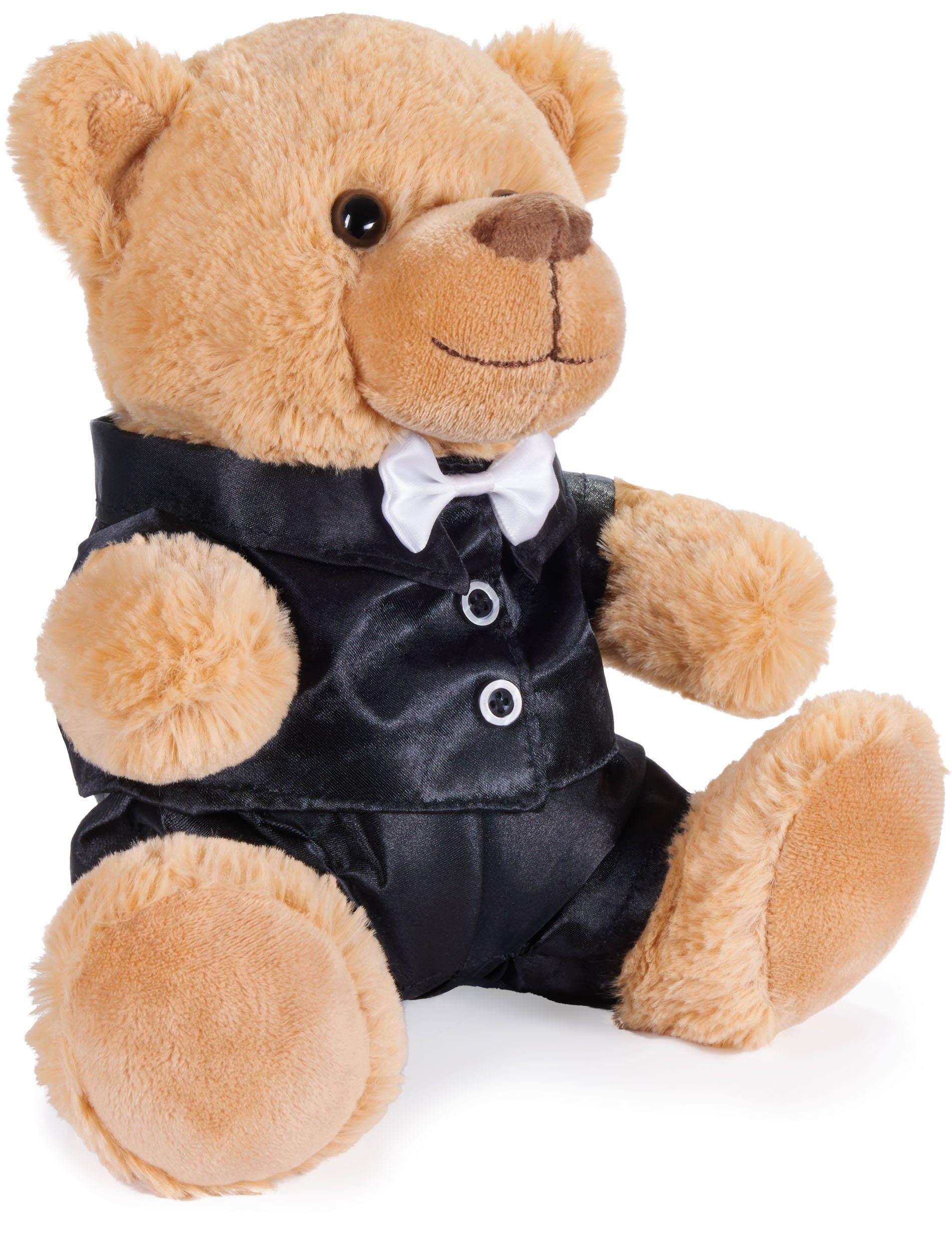 BRUBAKER Kuscheltier Teddybär Bräutigampaar - 25 cm Teddy Set im Anzug (Hochzeitsgeschenk für Männer), Geschenk für Hochzeit und Verlobung