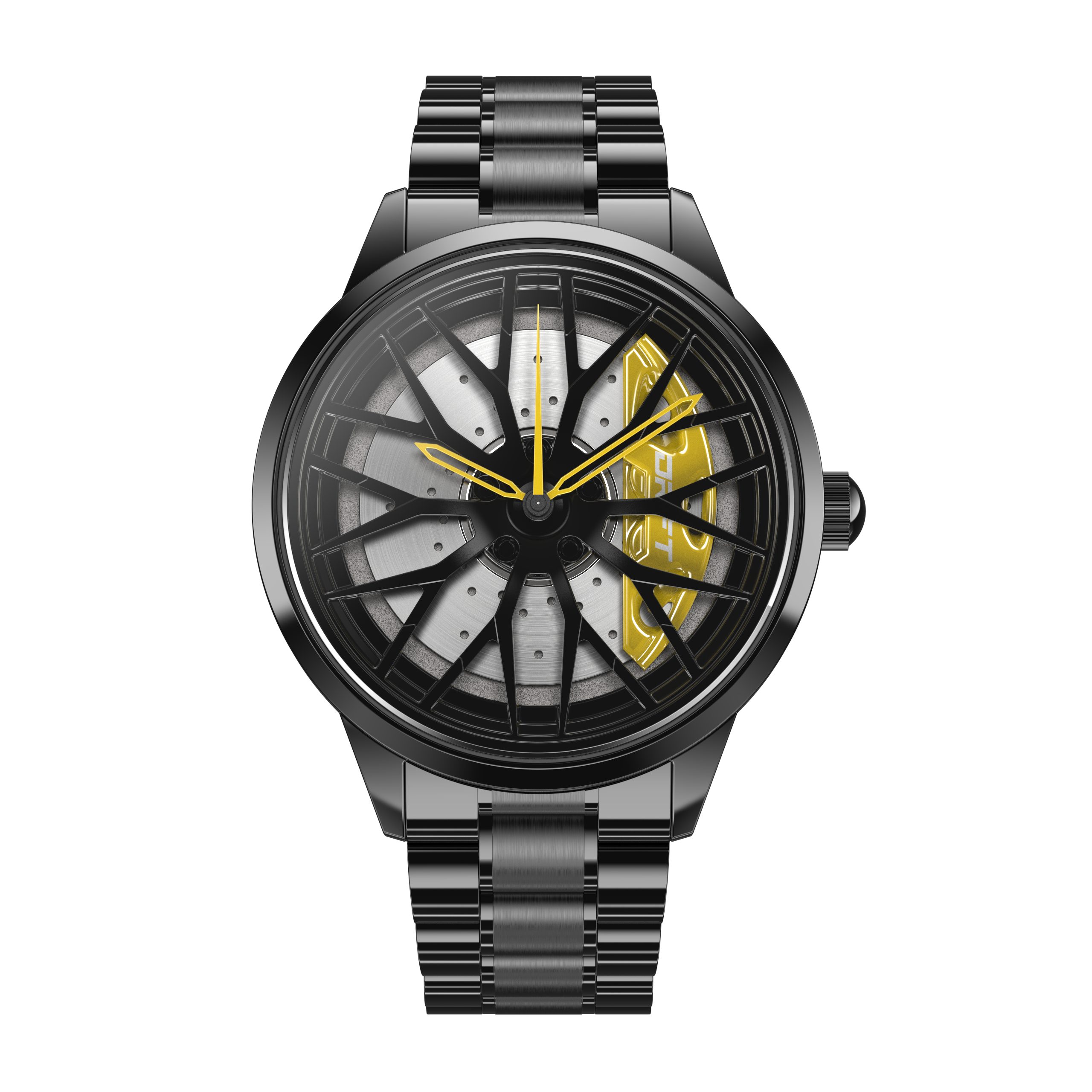 DRIFTELEMENT Quarzuhr MOTORSPORT FELGENUHR, Dreidimensionales Felgendesign - Sportwagen Felgen Armbanduhr