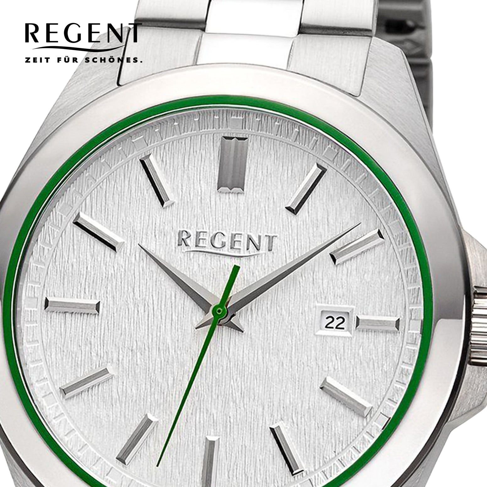 Regent Quarzuhr Regent Herren Armbanduhr Analog, (Analoguhr), Herren Armbanduhr rund, extra groß (ca. 41mm), Metallarmband