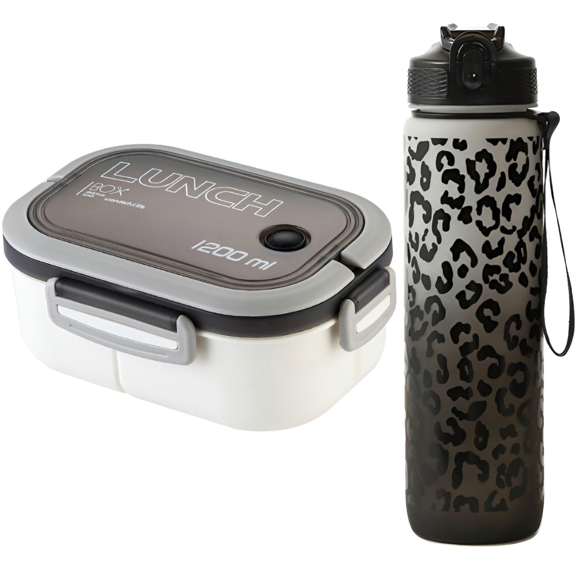 WS-Trend Lunchbox Lunch 4 tlg Set Brotdose 1200 ml Trinkflasche Flasche 1000 ml Besteck, (4-tlg., Spar-Set)