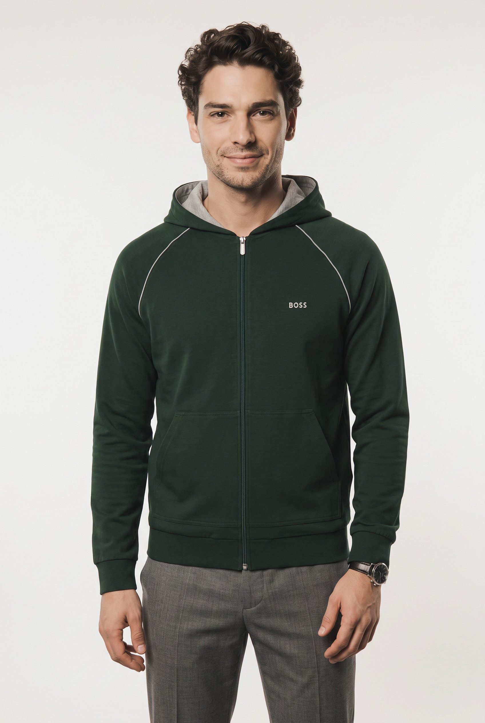 BOSS Kapuzensweatjacke Mix&Match Jacket H mit Kängurutasche