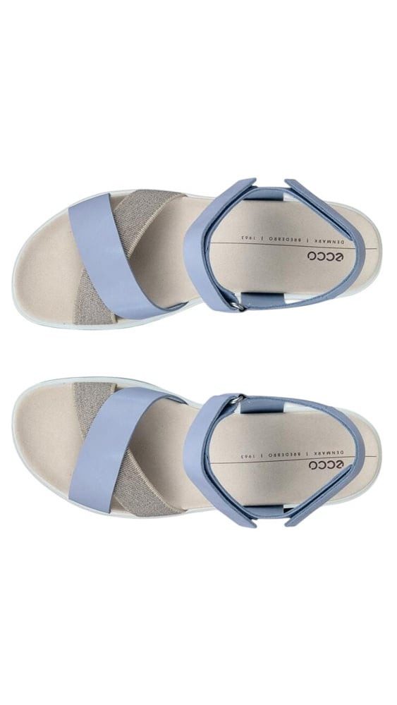 Ecco Flowt (Vollnarb und Nubukleder) blau Damen Sandale