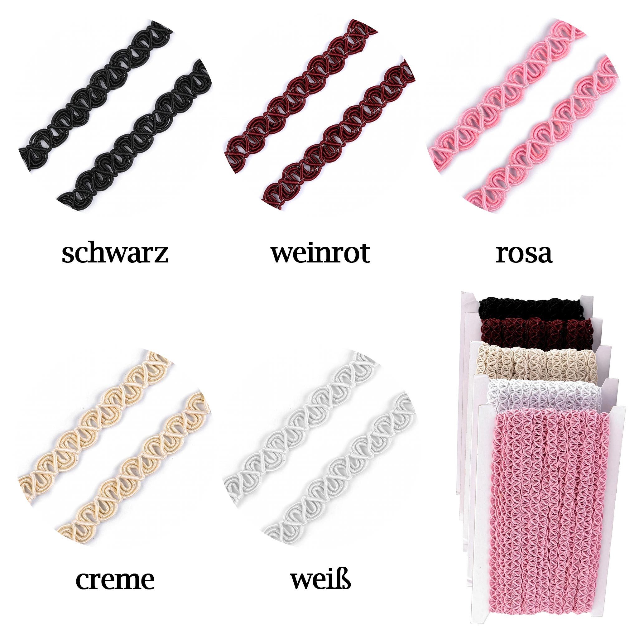 maDDma Bastelband Zierborte 4m x 8mm Borte Trachtenborte Posamentenborte Deko Trachten, schwarz