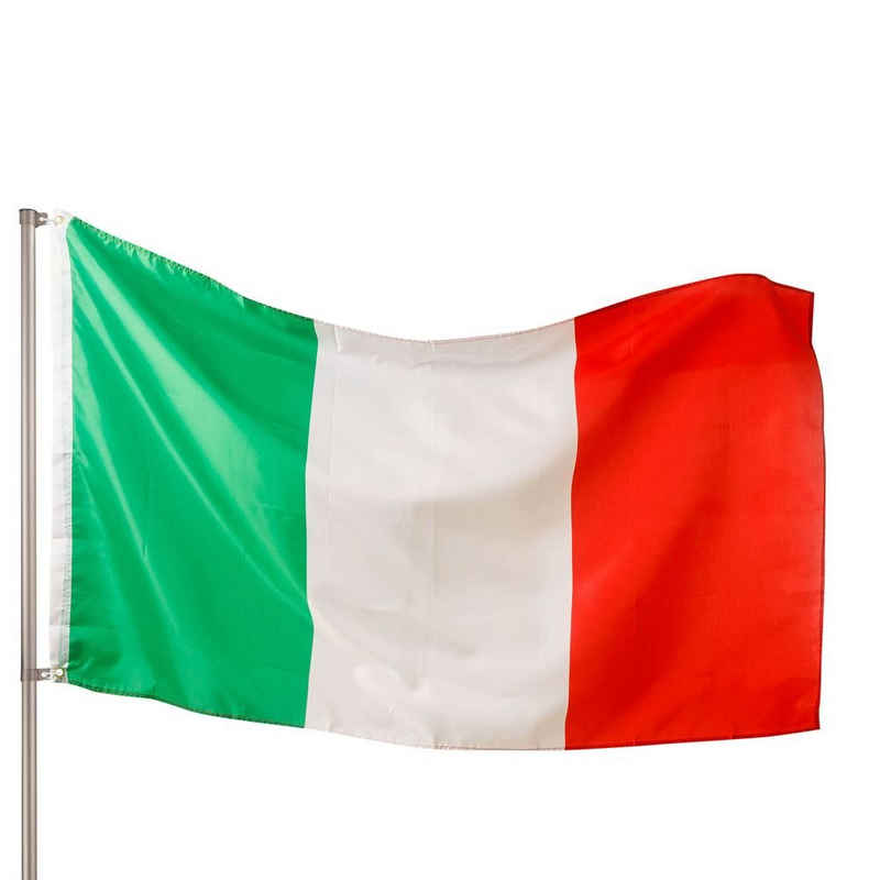 PHENO FLAGS Flagge Recycelte Premium Italien Flagge 90 x 150 cm Italy Fahne italienische (Hissflagge für Fahnenmast), Inkl. 2 Messing Ösen