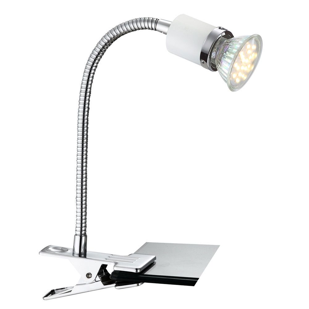 GLOBO LIGHTING Klemmleuchte, Leuchtmittel inklusive, Warmweiß, LED Klemmlampe LED Schwanenhals Tischlampe