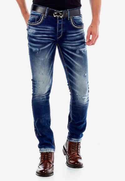 Cipo & Baxx Slim-fit-Jeans im Worn Washed Look in Straight Fit