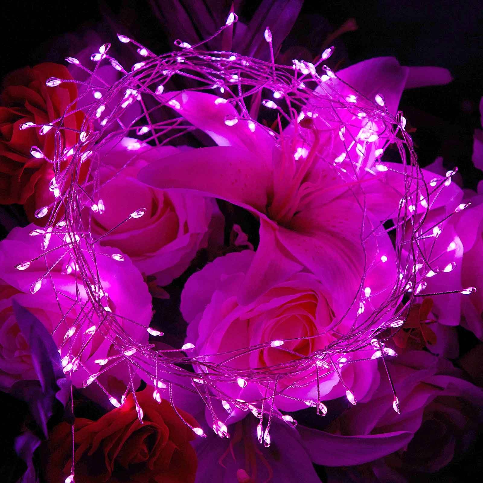 LED-Lichterkette USB, dimmbar, 3M/6M, Party, Hochzeit Rosnek Rosa für Weihnachten Garten Deko Fernbedienung, Timer, Fest wasserdicht,
