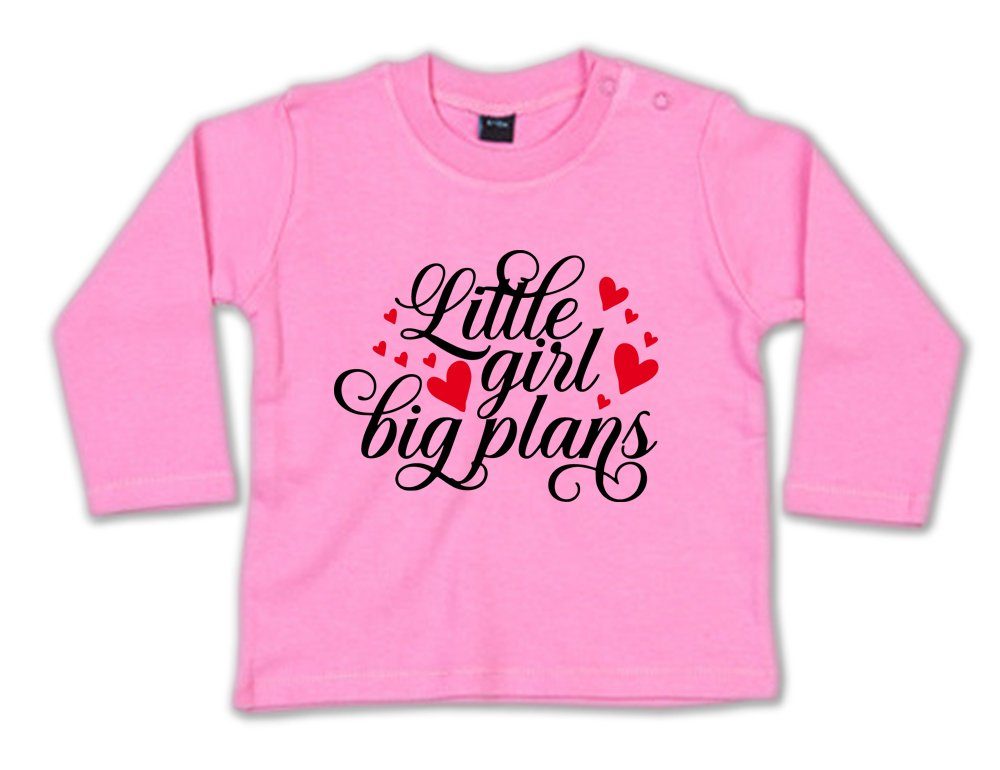 G-graphics Longsleeve Little Girl – big plans Baby Sweater, Baby Longsleeve T, mit Spruch / Sprüche, mit Print / Aufdruck, Geschenk zu jedem Anlass