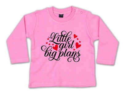 G-graphics Longsleeve Little Girl – big plans Baby Sweater, Baby Longsleeve T, mit Spruch / Sprüche, mit Print / Aufdruck, Geschenk zu jedem Anlass