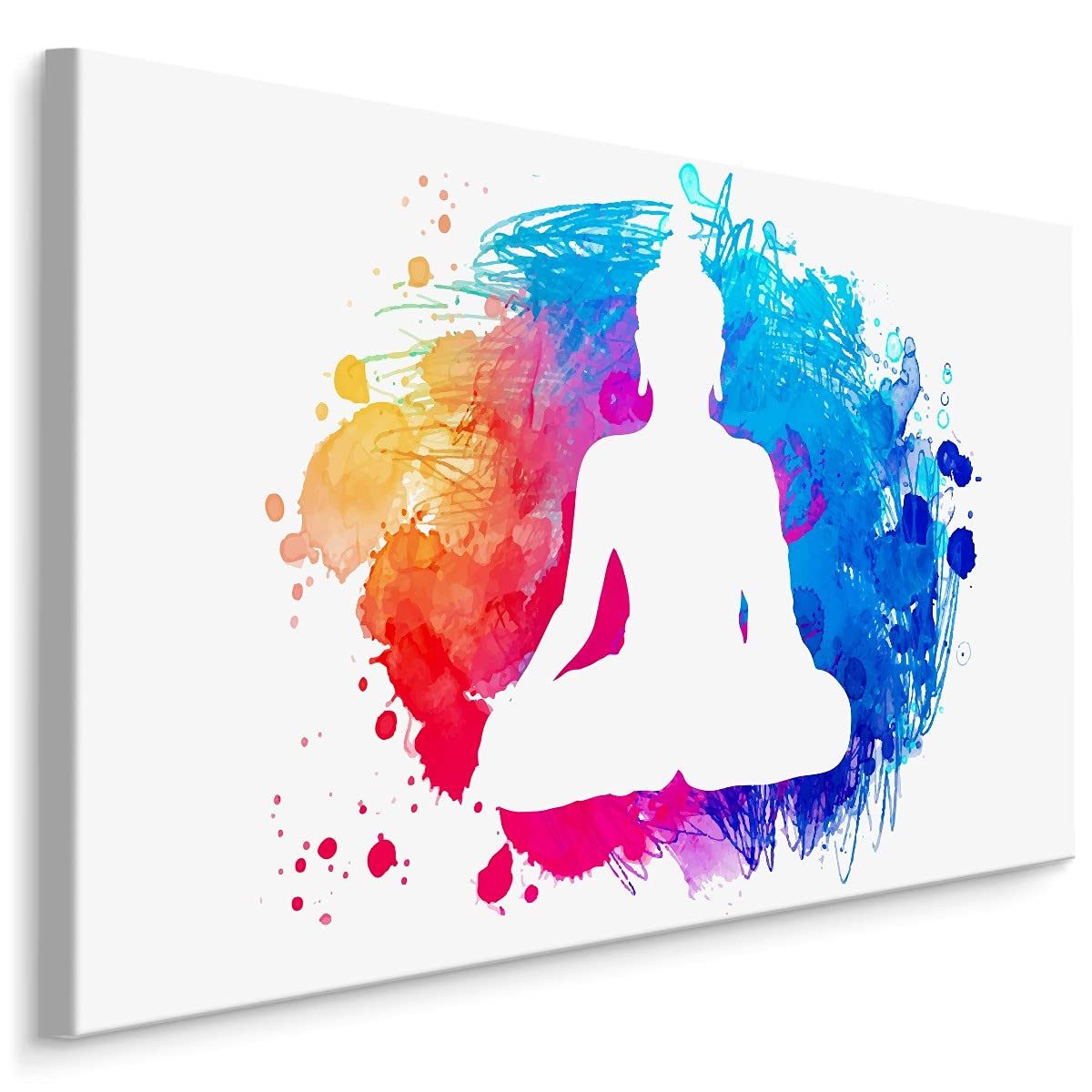 Muralo Leinwandbild Abstrakt – Leinwandbild Wandbild Kunstdruck Wohnzimmer, Abstrakt (1 St), Buddha – Hinduismus – Indien, 70 x 50 cm, aufhängefertig