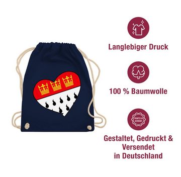Shirtracer Turnbeutel Köln Wappen Herz, Karneval & Fasching