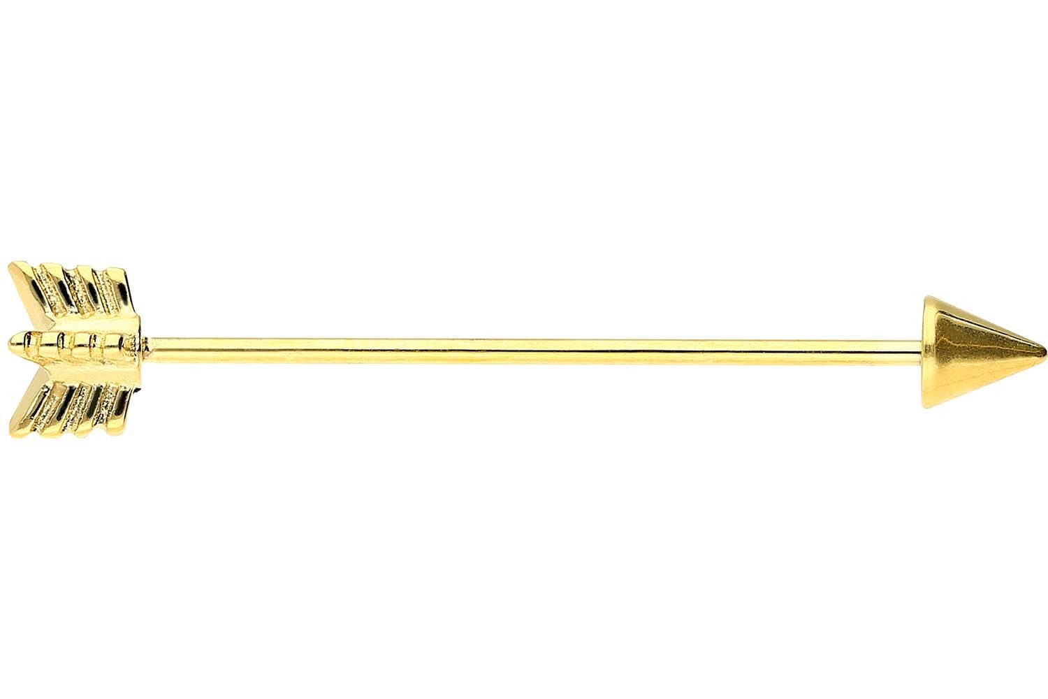 PIERCINGLINE Brustwarzenpiercing Chirurgenstahl Industrial Ohrpiercing PFEIL (Barbells, 1-tlg)