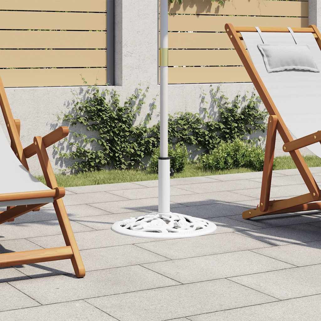 vidaXL Schirmhalter Sonnenschirmständer Weiß 12 kg 48 cm Gusseisen, 1 tlg.