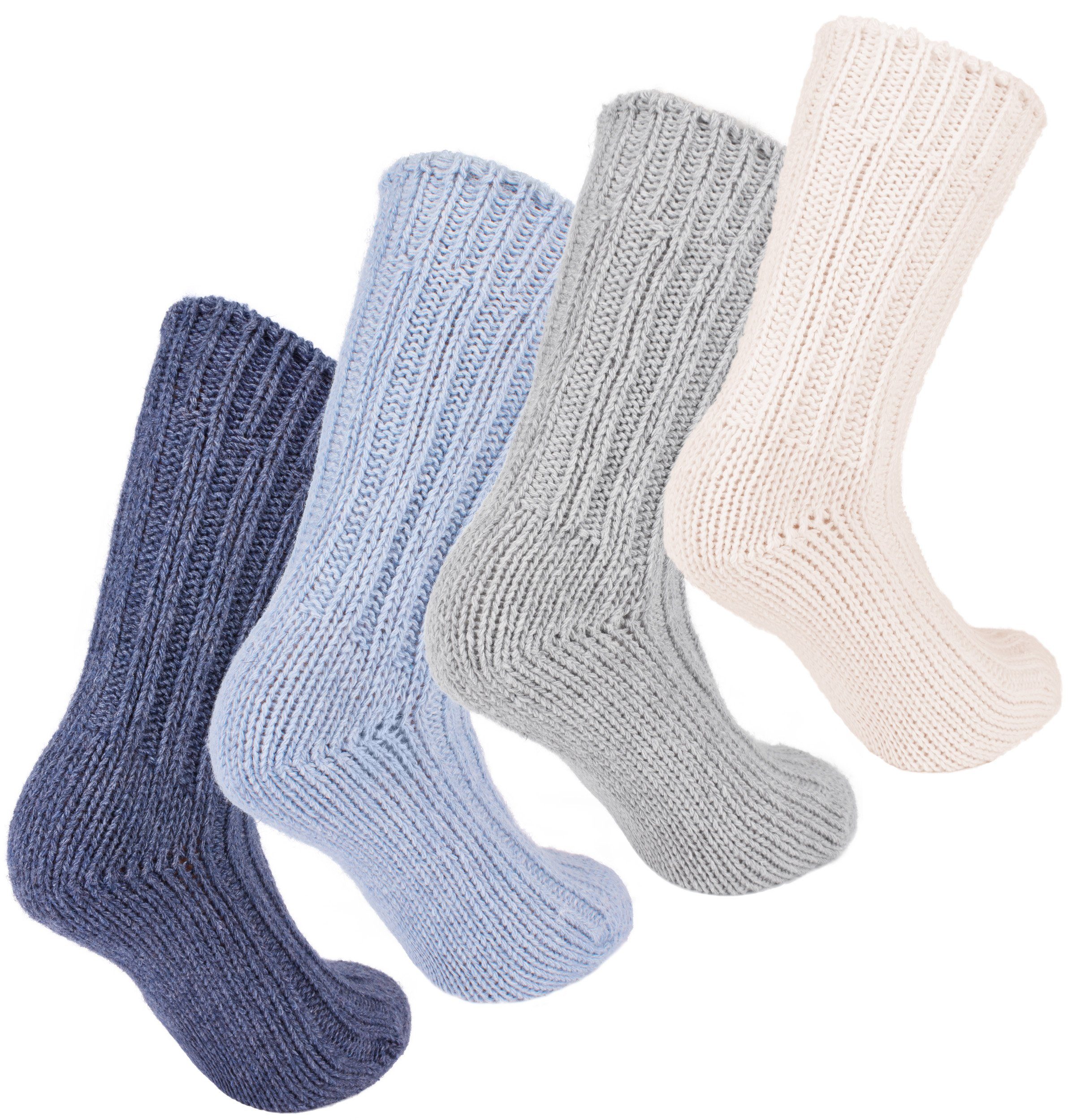BRUBAKER Kuschelsocken warme dicke Alpaka Socken (Set, 4-Paar, mit Alpakawolle) Wintersocken für Damen und Herren – Bild 5 von 5