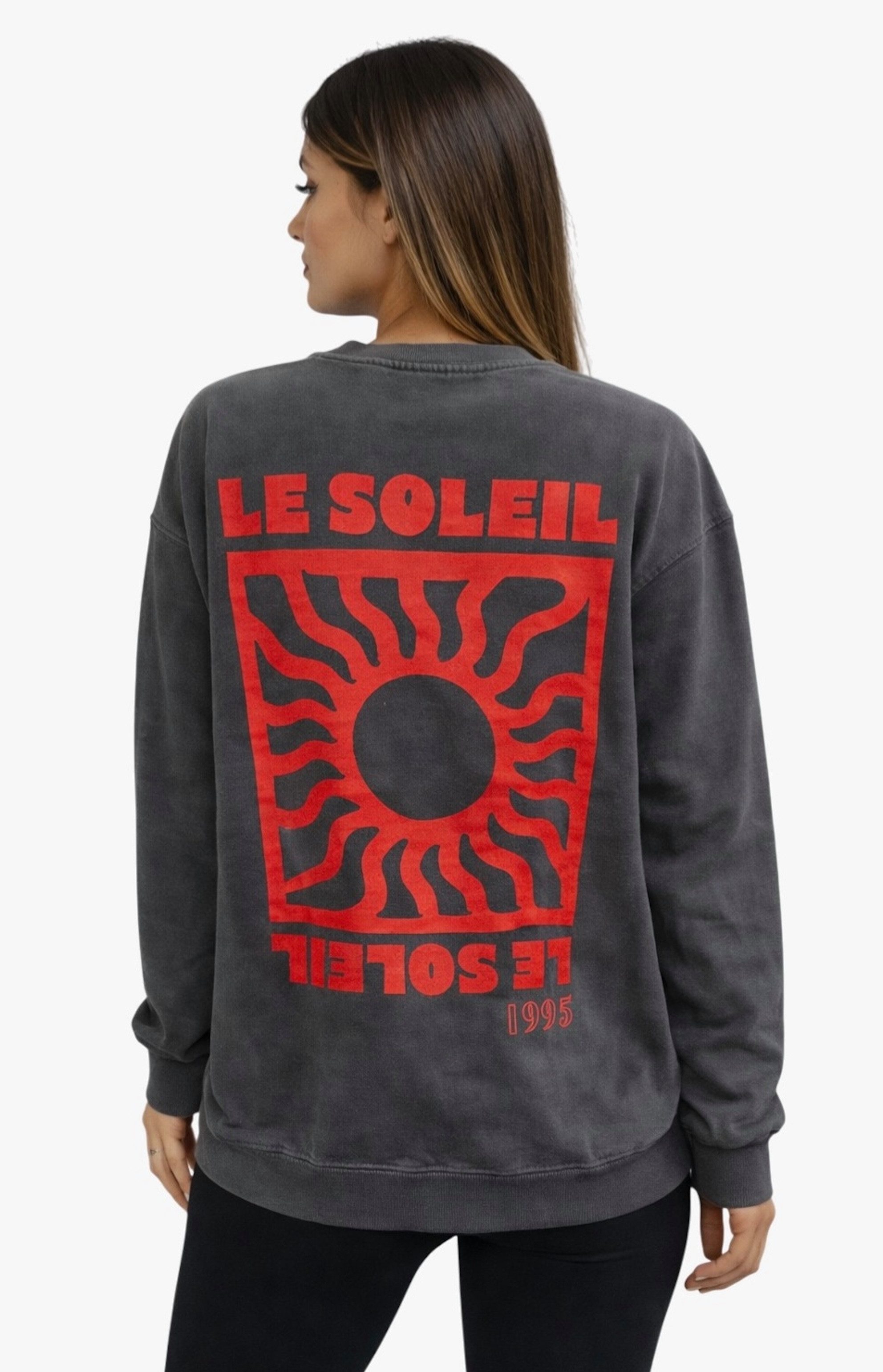 Worldclassca Longsweatshirt Worldclassca Oversized Sweatshirt "LE SOLEIL" Print Langarm Pullover Neue Kollektion - Stilvolle und gemütliche Casual Mode für Damen
