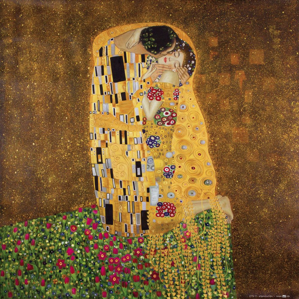 1art1 Poster Gustav Klimt Kunstdruck Bild - Der KuÃŸ II (40 x 40 cm)