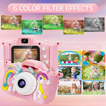 TAIKOUL Kinderkamera (20 MP, 8x opt. Zoom, inkl. mit Doppelobjektiv und HD-Video für kreative Spiele, Fotobearbeitung, Kinderkamera, 1080P HD, 2,0-Zoll-Bildschirmkamera, 32 GB SD-Karte)