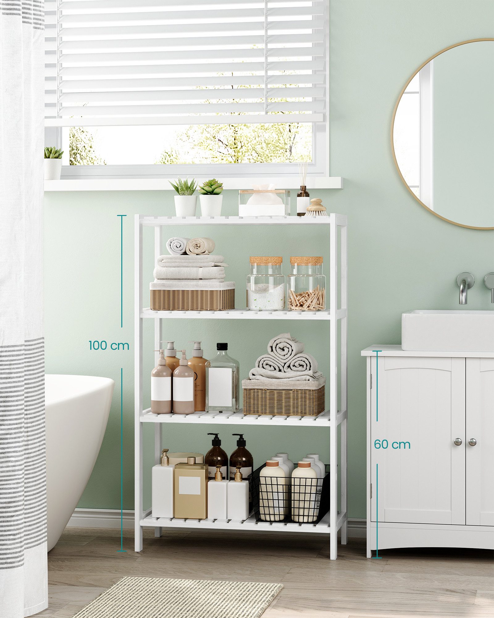 SONGMICS Badregal, Badezimmerregal, 26 x 60 x 100 cm, Küchenregal, Schuhreg günstig online kaufen