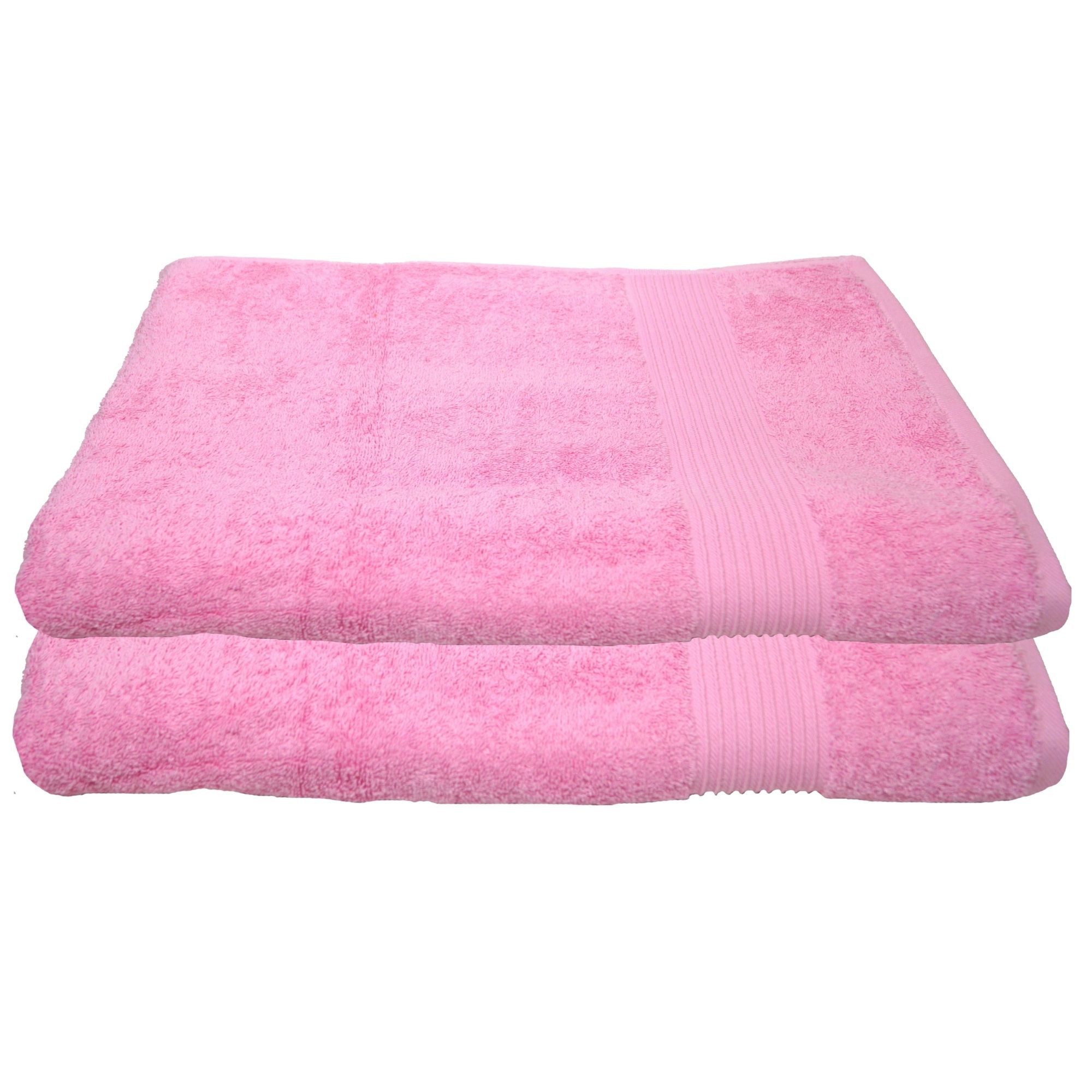 Duschtücher 2-Duschtücher-Babyrosa-Duschtuch 70 x 140 cm