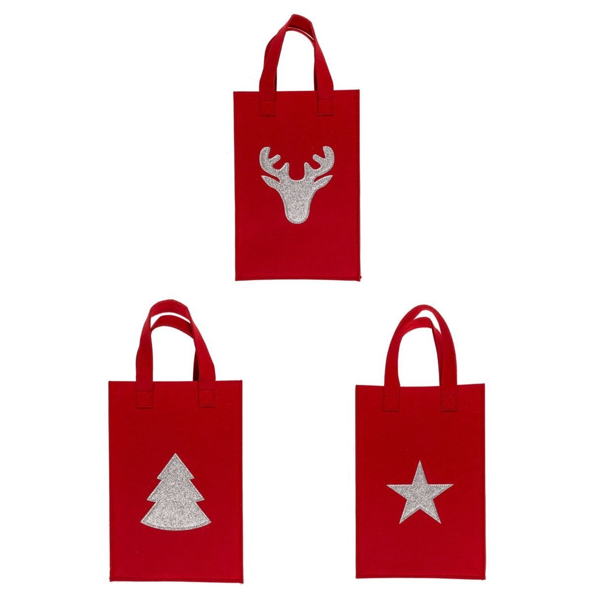 Marabellas Shop Tragetasche 3er-Set rote Geschenktasche günstig online kaufen