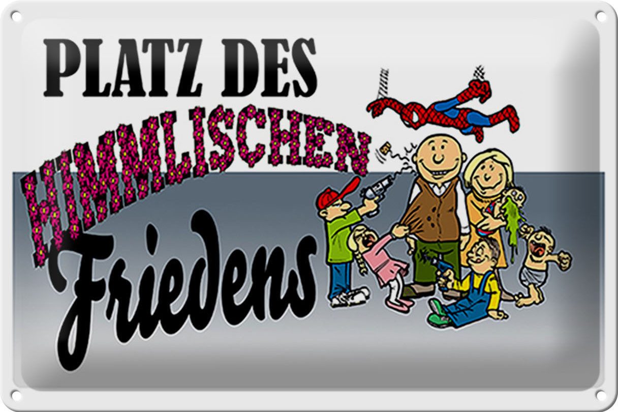 Femer GmbH Metallschild Spruch 30x20cm Platz des himmlischen Friedens, (1 St), gewölbte Oberfläche, abgerundete Ecken, umgeschlagene Kanten