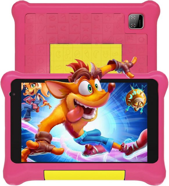 Yicty Kinder Dual-Kamera, GMS, stoßfeste Hülle, vorinstallierte Kinder-App Tablet (7