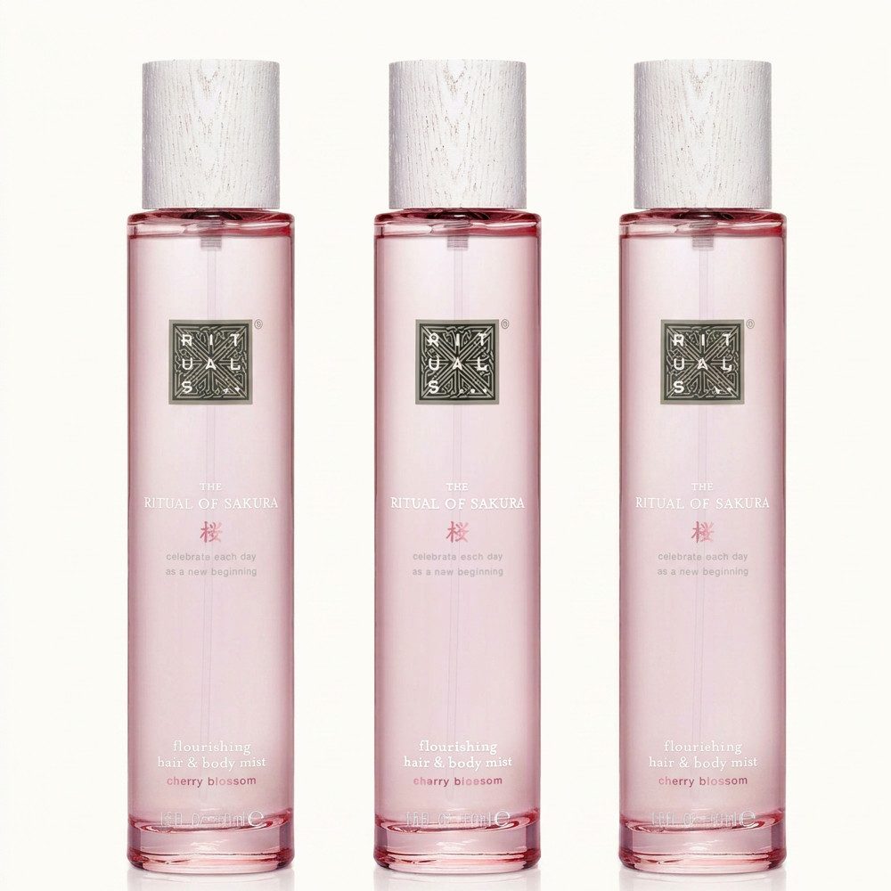 Rituals Körperspray Rituals The Ritual of Sakura Hair & Body Mist 3er Set, Praktisches Vorrats- und Vorteilspack im 3er Set