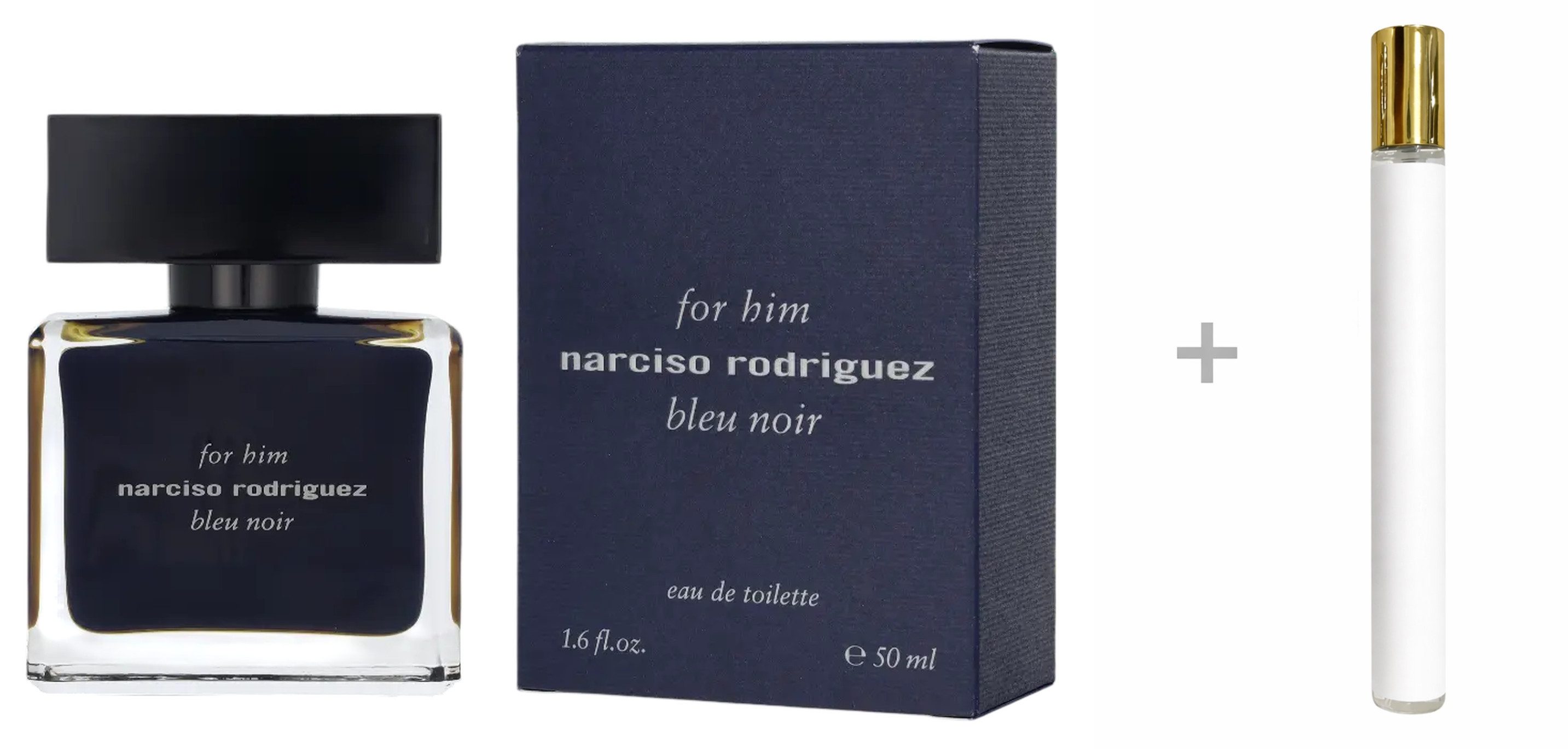 narciso rodriguez Duft-Set For Him Bleu Noir Eau de Toilette (EDT) Herren Spray mit Reiseduft, Holzig-würziger Duft mit Kardamom, Muskat, Moschus und Zedernholz