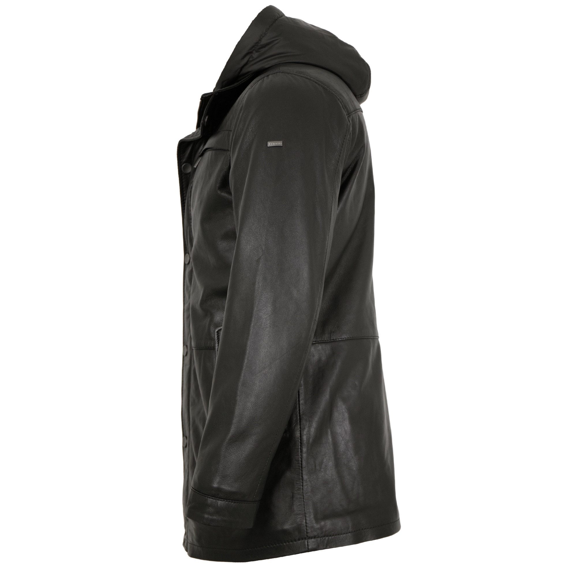 bugatti Lederjacke Enzo Bugatti - Herren Lederjacke Longjacke Lammnappa schwarz