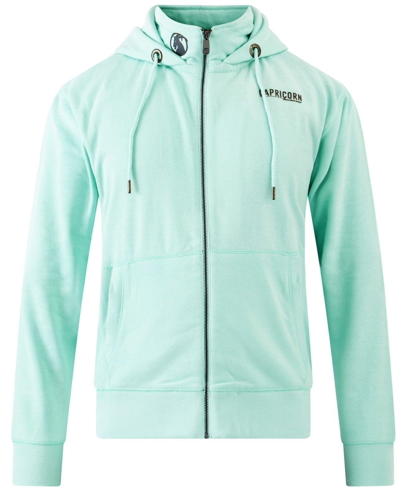 Capricorn Rockwear Kapuzensweatjacke Cádiz mintgrün unisex hochschließender Kragen, bis Größe 5XL
