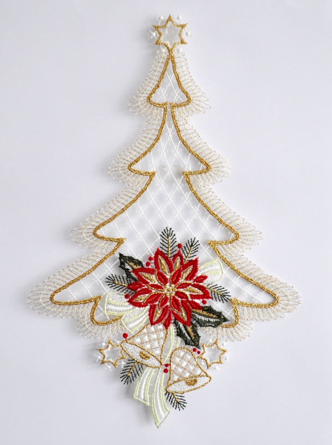 Stickereien Plauen Fensterbild Fensterbild Tannenbaum, Echte Plauener Spitze