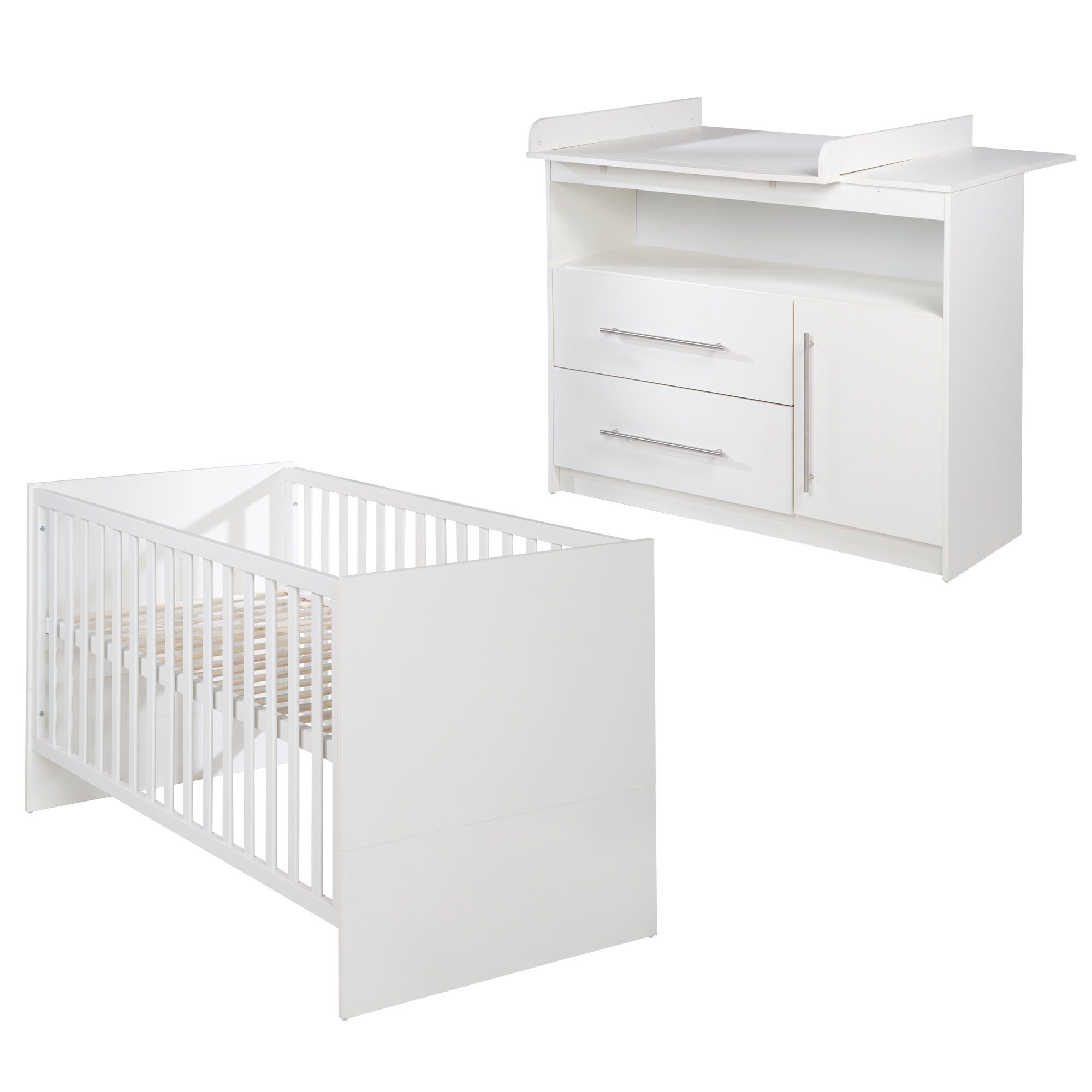 roba® Babyzimmer-Komplettset Maren 2-teilig, Kombi-Kinderbett & breite Wickelkommode