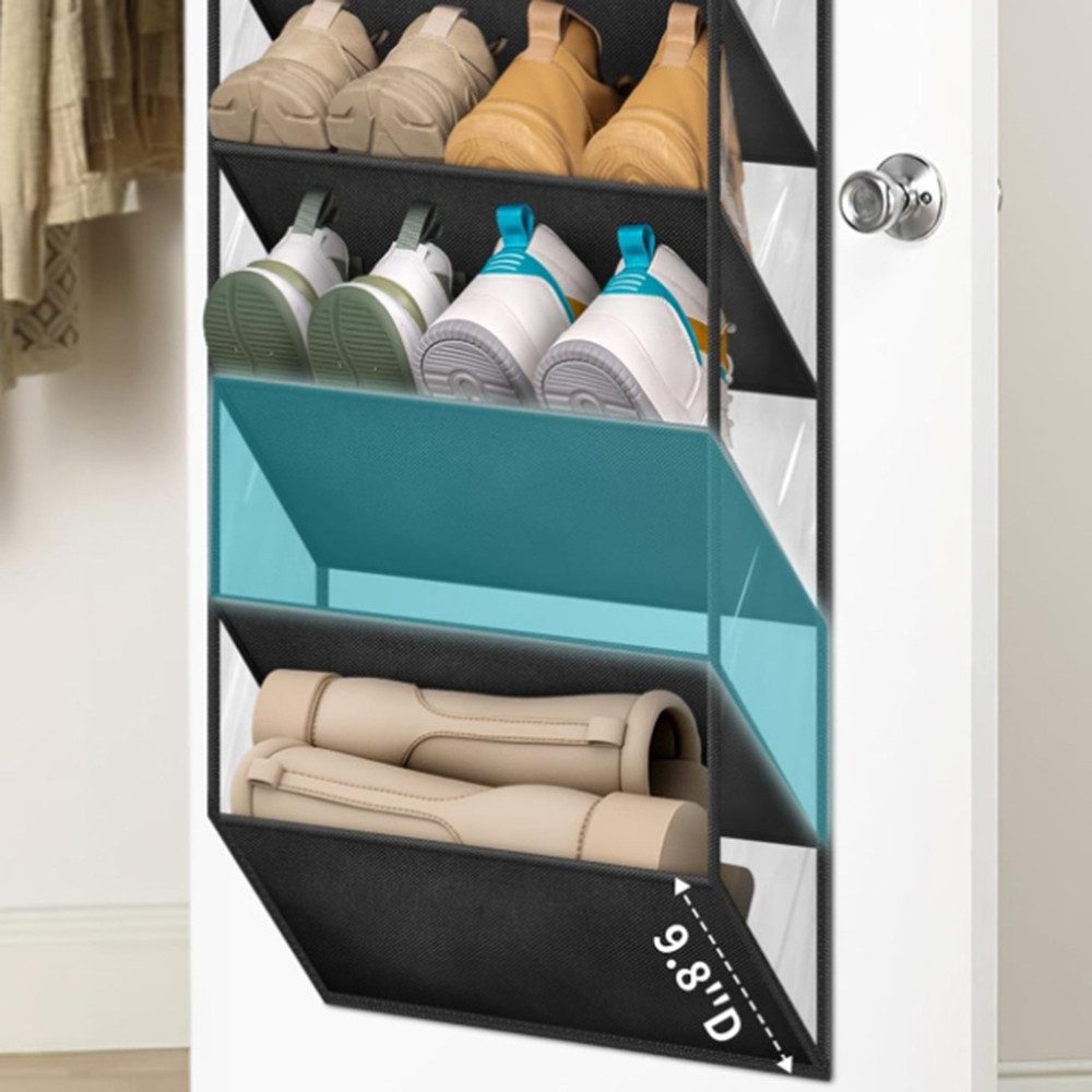 Coonoor Hängeregal Schuh-Organizer mit großen, tiefen Taschen, Hängeregal Schuhhalter, für schmale Türen – Bild 5 von 5