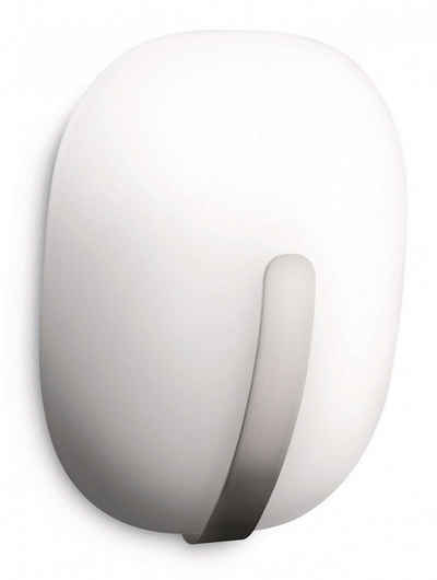 Qualitaetsware24 LED Aufbaustrahler Silberfarbene Philips myLiving Wandleuchte Wandlampe Design Glas 16W, Kompaktleuchtstofflampe