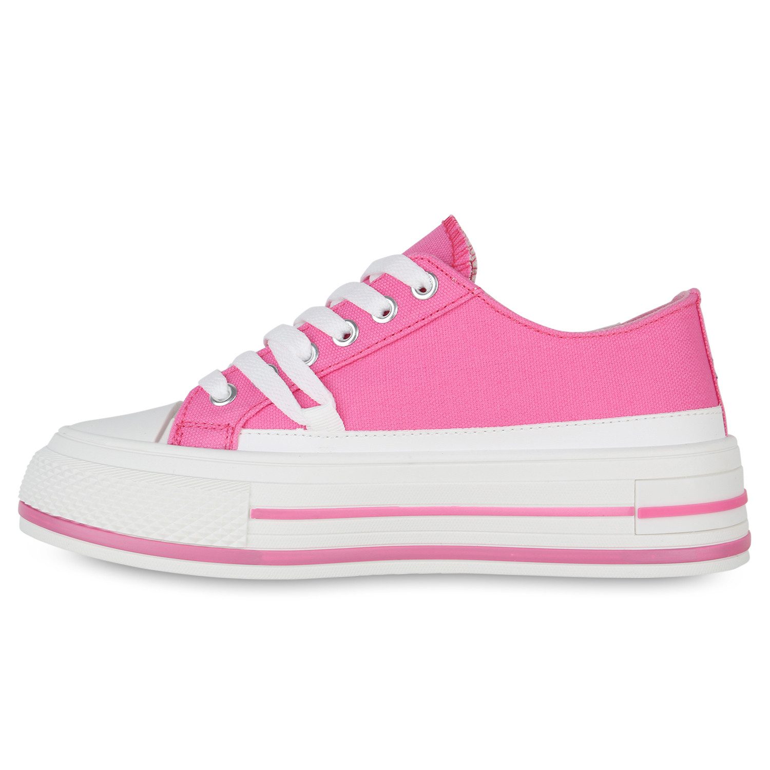 VAN HILL 840989 Sneaker Damen Sneaker Low Schnürer Prints Wedges Stoff günstig online kaufen
