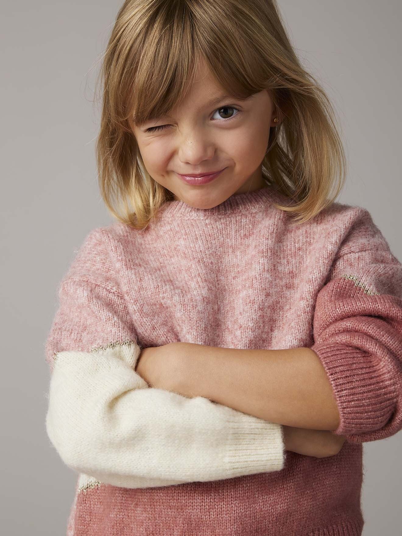 vertbaudet Pullunder Mädchen Pullover im Colorblock-Style