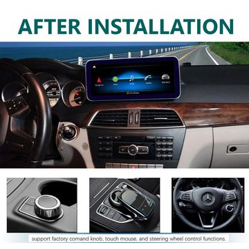 TAFFIO Für Mercedes C-Klasse W204 NTG4.x 10" Touch Android GPS Carplay Einbau-Navigationsgerät