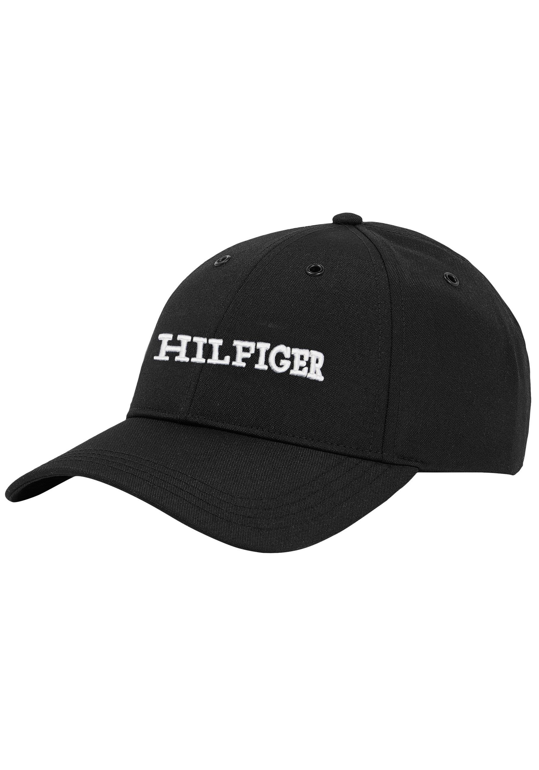 Baseball HILFIGER Hilfiger Stickerei großer CAP Hilfiger Logo Tommy Cap mit vorn Black