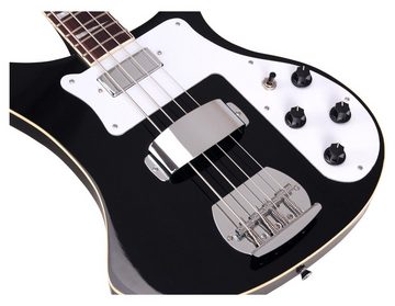 Rocktile E-Bass Elektrobass (Longscale Bassgitarre, Humbucker, Single Coil), Griffbrett mit Perloid Inlays