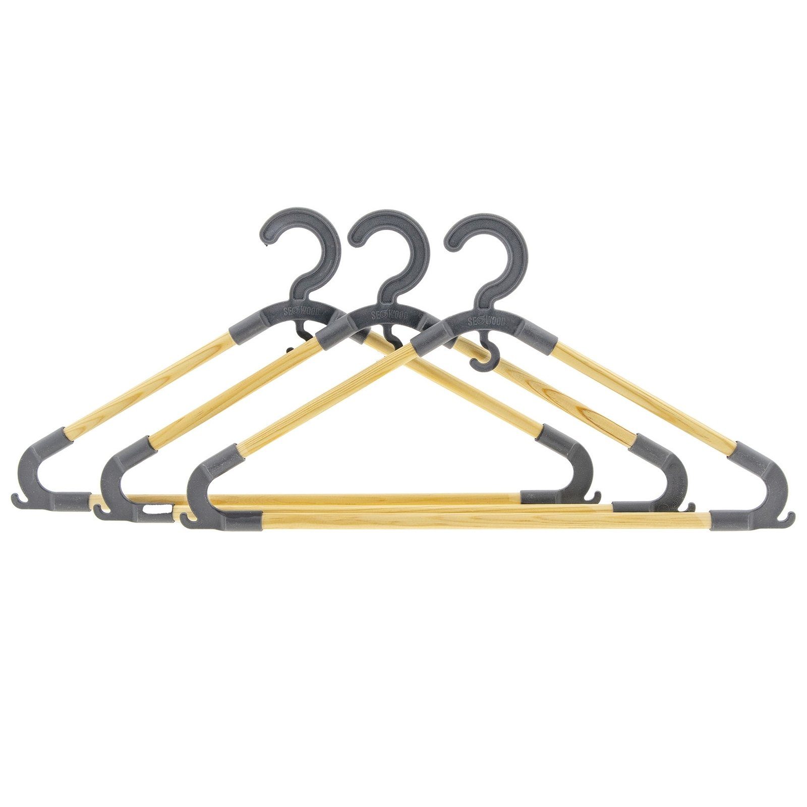 Holz/Kunststoff, HTI-Living Set (6-tlg), 6er Kleiderbügel Grau Garderobenbügel Hosenbügel Kleiderbügel