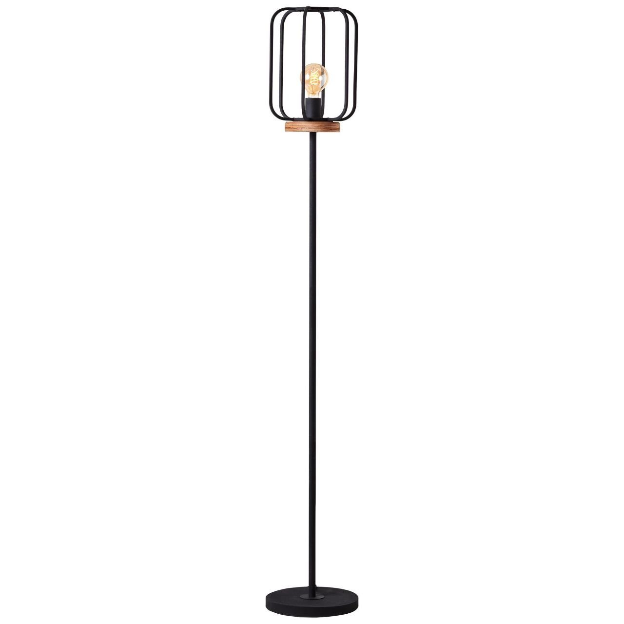 Brilliant Stehlampe Metall/Holz, Leuchtmittel, cm E27, 25 antik Höhe, ohne holz/schwarz cm, 162,5 Ø Tosh, korund