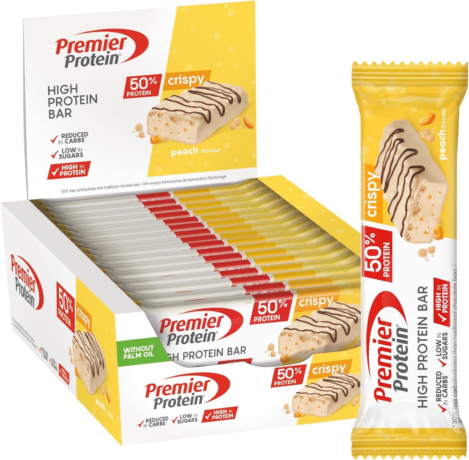 Premier Protein 16x40g High Protein Bar 50% Energieriegel, 16 St., 40 g