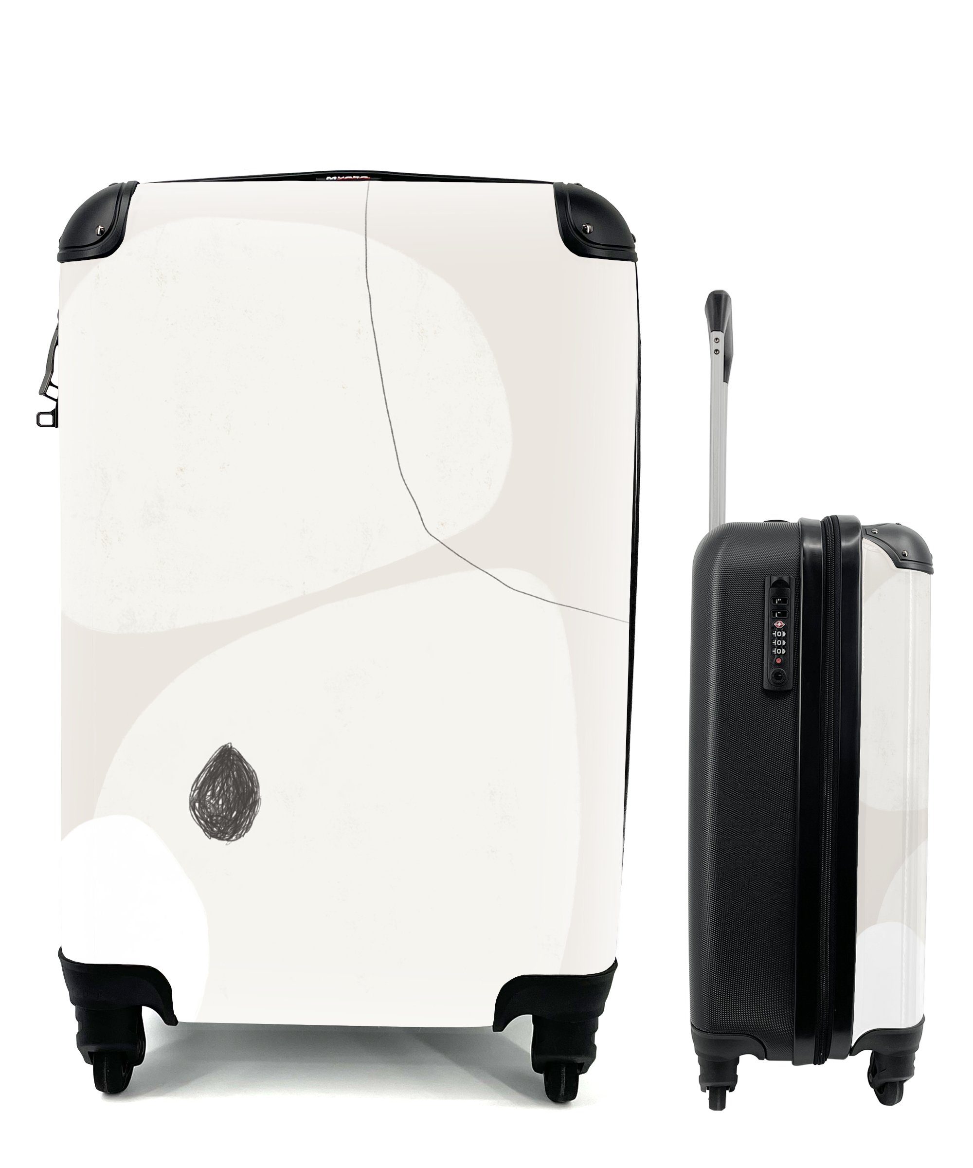 Pastell MuchoWow 4 Handgepäckkoffer Reisetasche Handgepäck Reisekoffer mit - Gestaltung, Trolley, Ferien, Minimalismus Rollen, für rollen, -