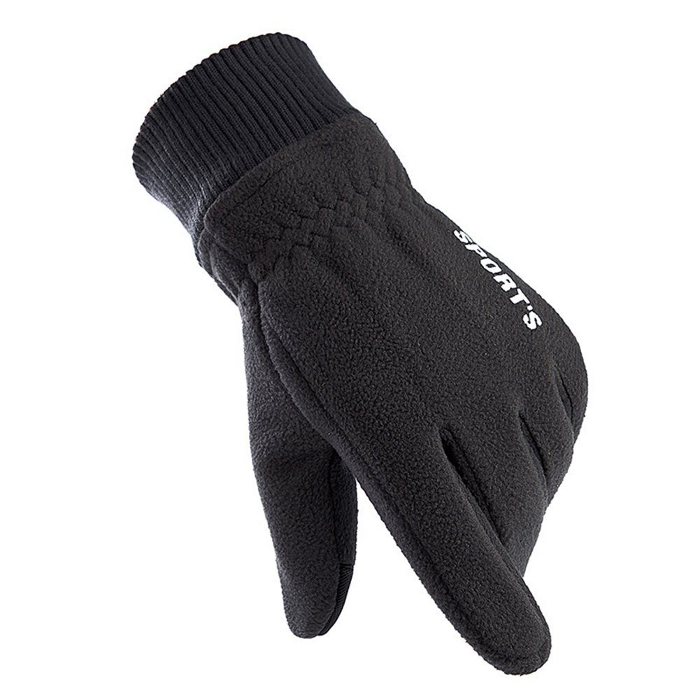 Blusmart Fahrradhandschuhe Winterwärmende Handschuhe, Winddichte Touchscreen-Sporthandschuhe mens double polar black