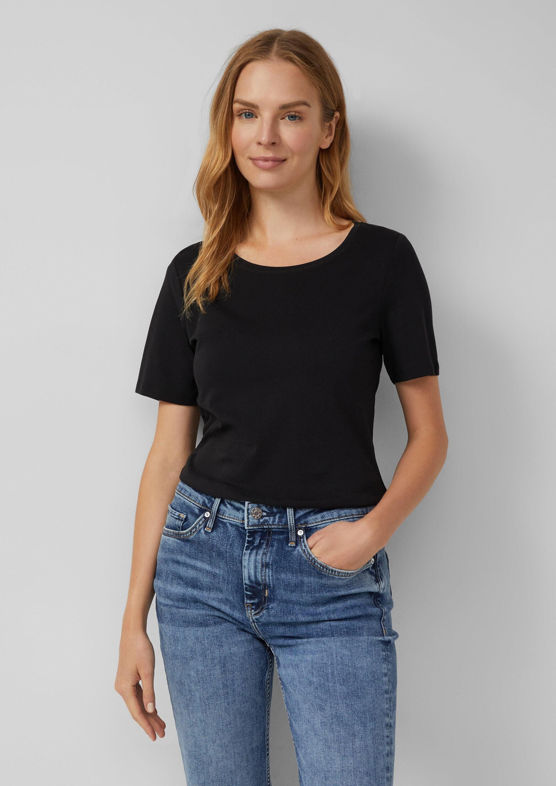 s.Oliver Kurzarmshirt T-Shirt T-Shirt aus Interlockjersey im 2er-Pack