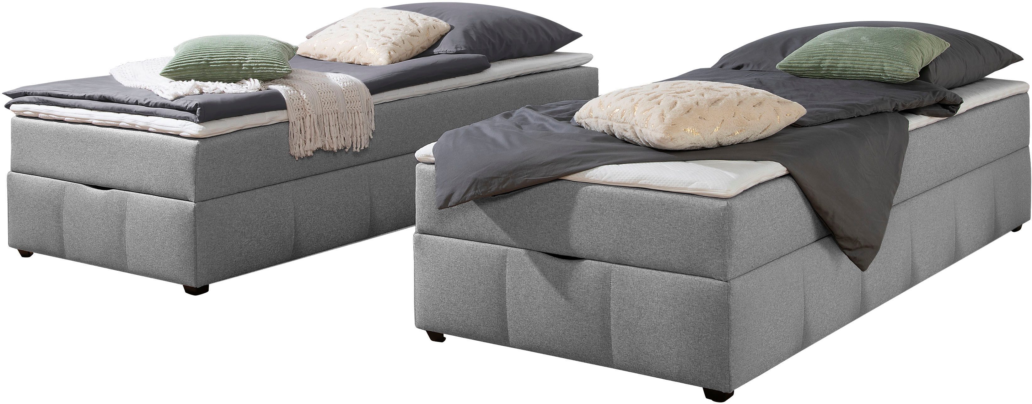 Home affaire Boxbett Niemes inkl. Bettkasten und Topper, auch in Überlänge erhältlich, Boxbett ohne Kopfteil, inkl. Topper