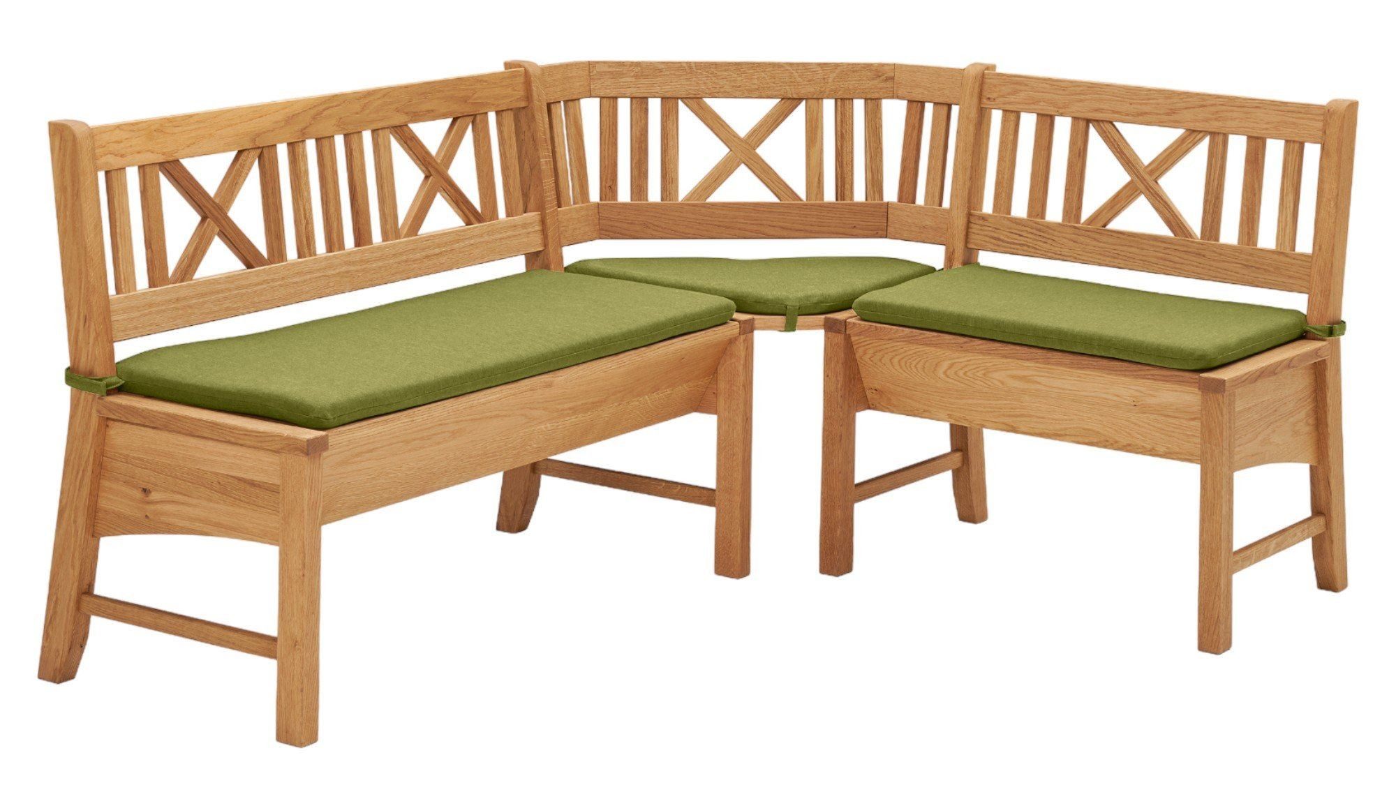 58 aufm Kessel Sitzbank Delbin aus Massivholz 139 x 179 x 87 Küchenbank massiv Wildeiche