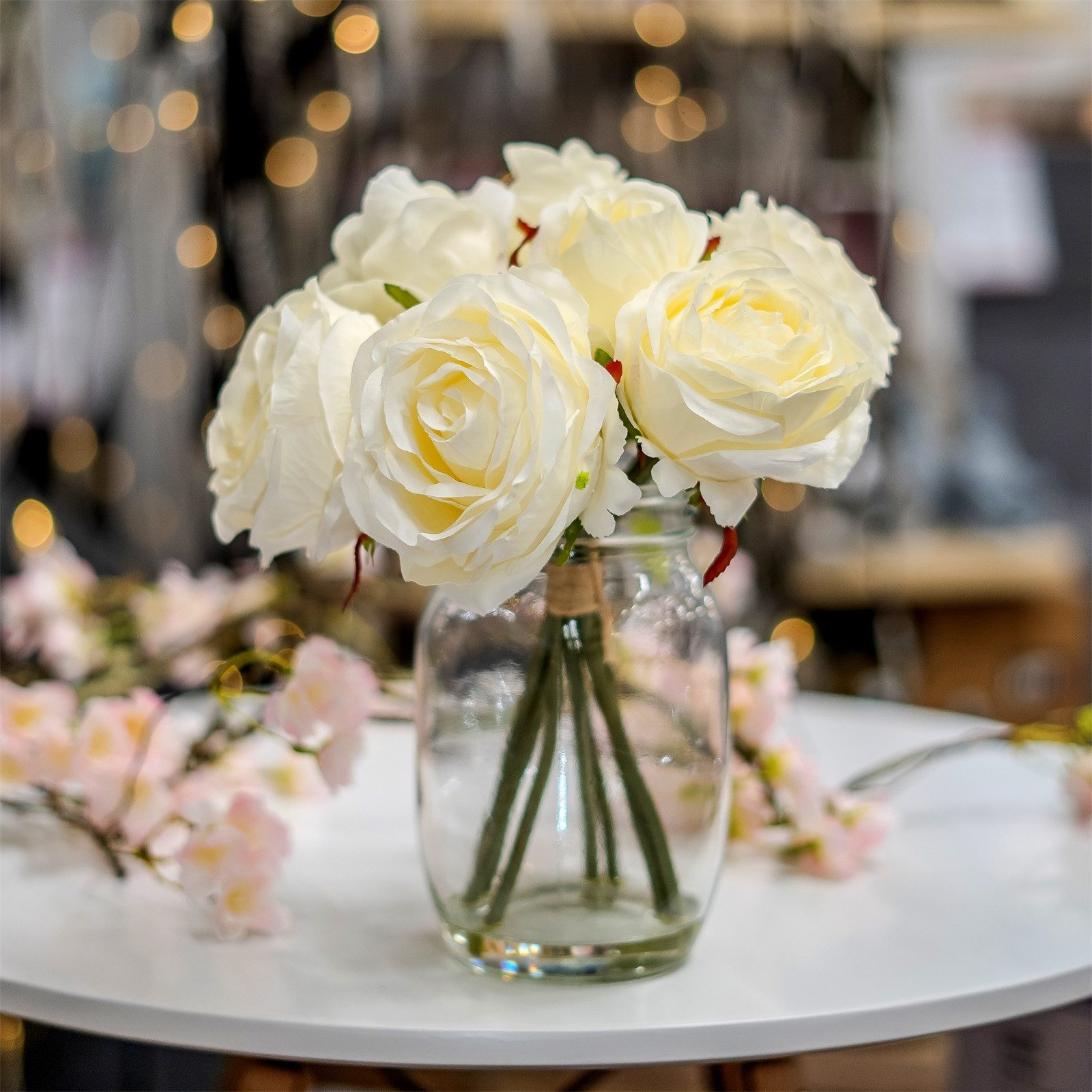 Kunstblume Rosen in Vase Kunstblume Flora günstig online kaufen